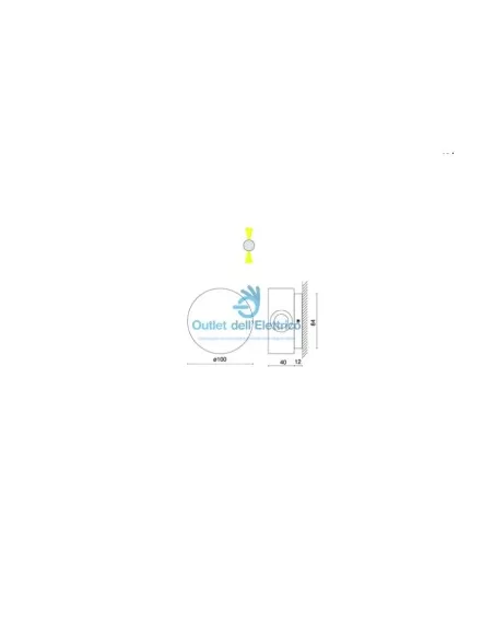 Côté E5860T-LBC-30 Appliquer neos rond 2x2w 500ma lbc 30° br